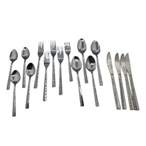 National stainless flatware korea 17 Pieces Forks Spoons Knives